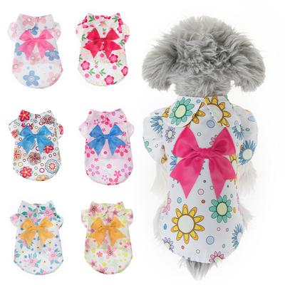 New Pet Dog Dog Cat Cute Fashion Summer Thin Sunscreen Clothes Bow Skirt