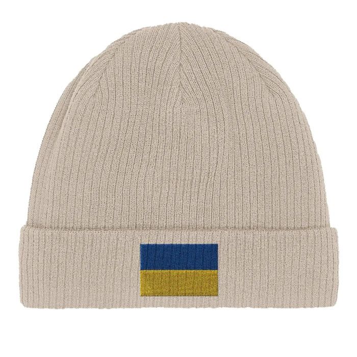 Bonnet Drapeau Ukrajina v béžové barvě