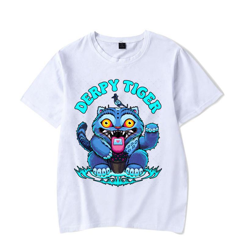 New T-shirt KPop Demon Hunters Cartoon Tiger Short-sleeved Tops Summer Men Women Clothes Anime Graphic Korean Style T-shirt