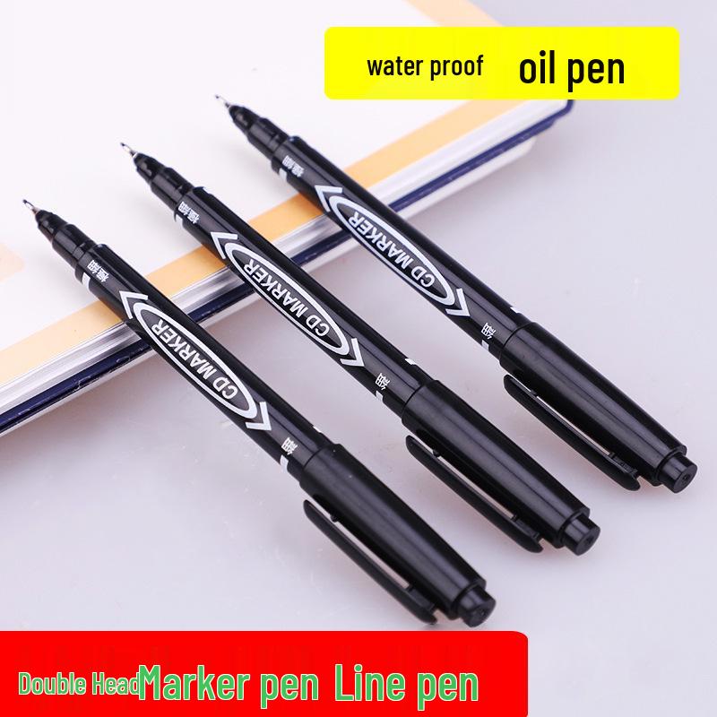 Black Quick-Drying Waterproof Art Liner: Double-Ended Oil-Based Marker Pen