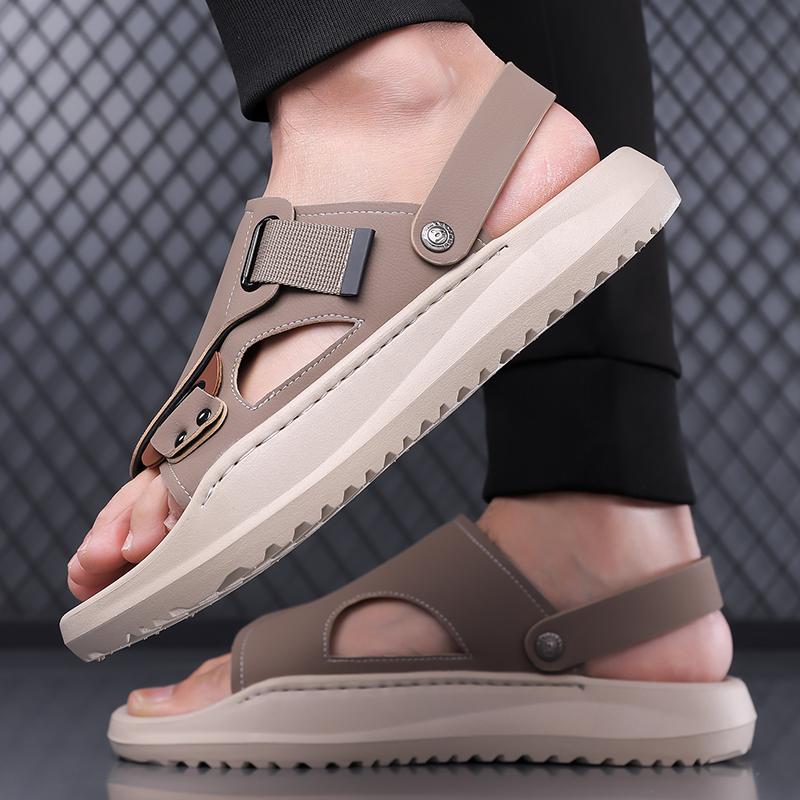 Fashion Summer Brand Trend Breathable Men Flat Bottomed Soft Fashionable Leisure Sandals Men's Non-slip Seaside Outdoor Comfort Sandals