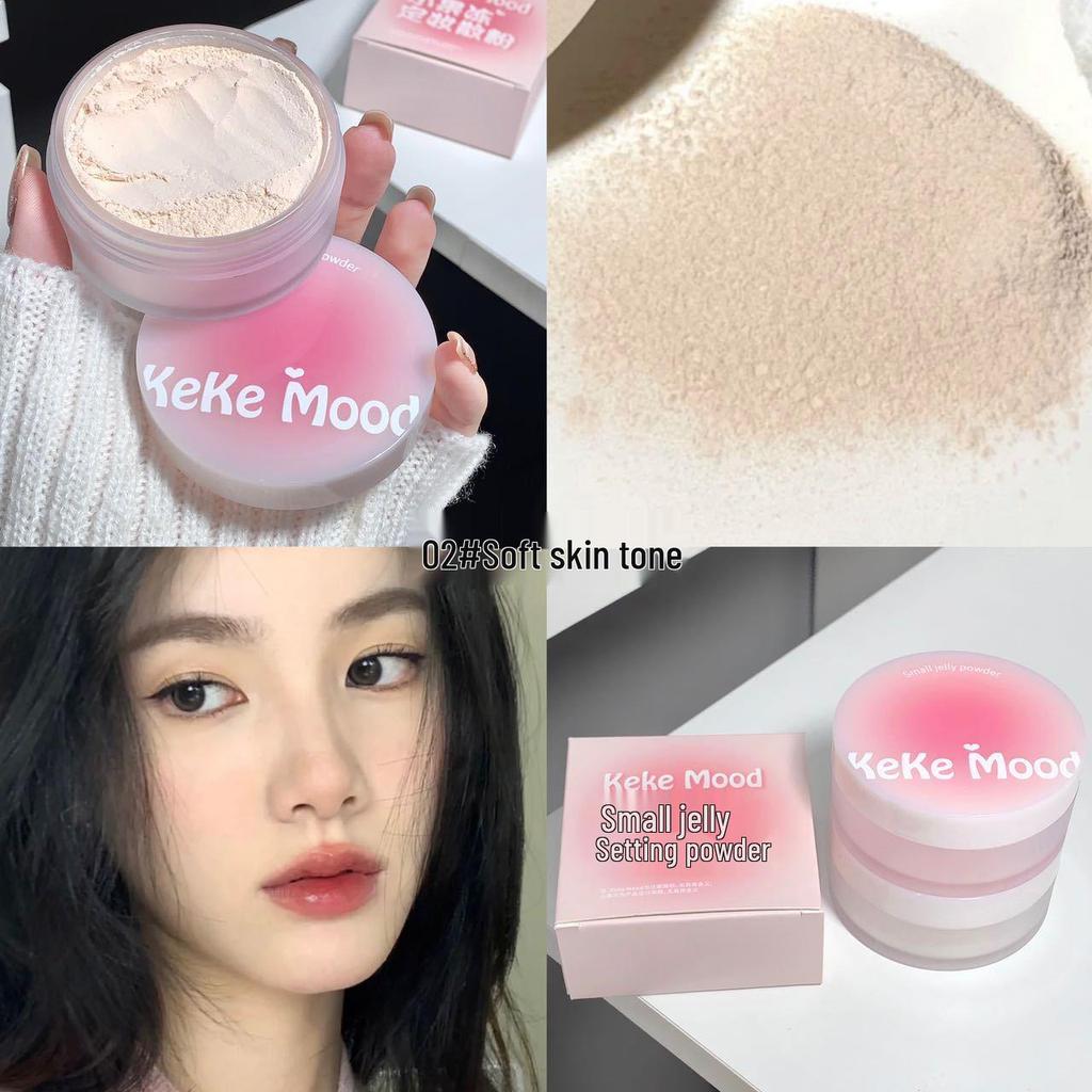 KeKeMood Oil-Control Jelly Honey Loose Setting Powder - Long-lasting, Waterproof, Sweatproof, Lightweight & Non-Transfer.