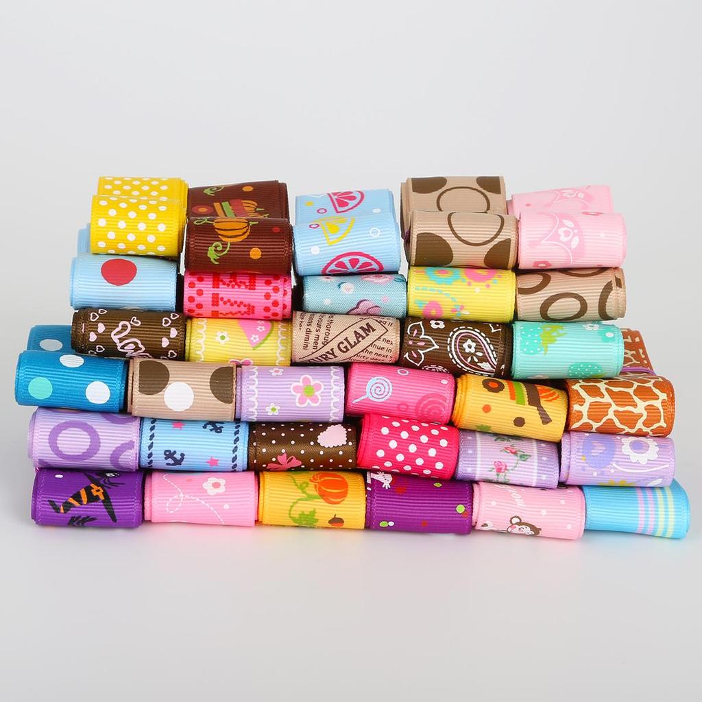 Grosgrain Ribbon Printing Polka Hair Bow Party Christmas Wedding Decoration DIY Sewing Fabric