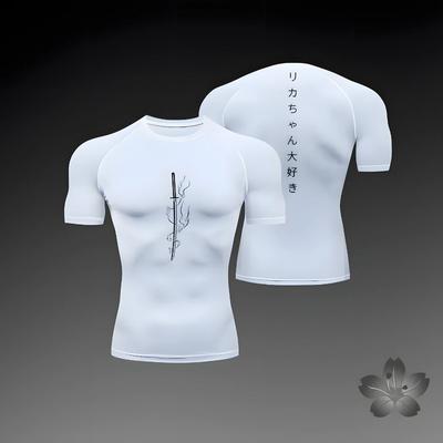 T-shirt d'été à manches courtes pour homme, vêtement de sport à compression, séchage rapide, pour course à pied, gym, jogging, rashguard, Jiu Jitsu