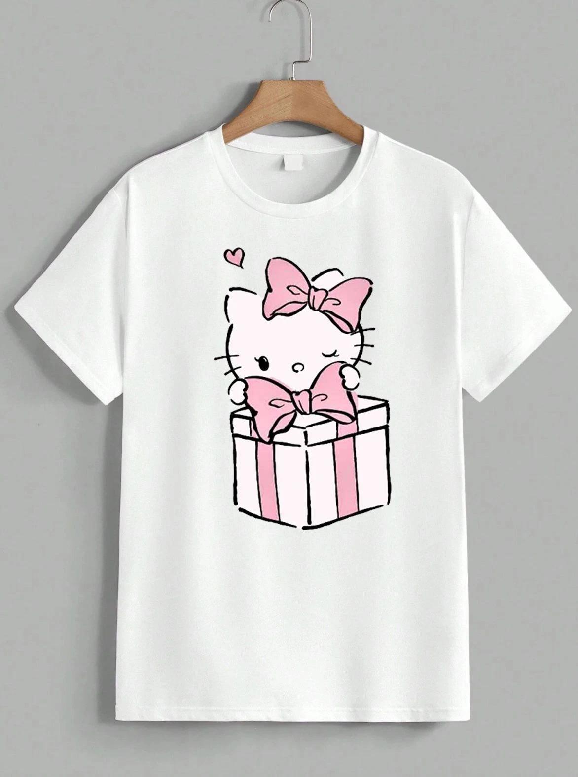 Hello Kitty Sanrio Cute T-shirt Character Apparel Present Box Gift unisex XL