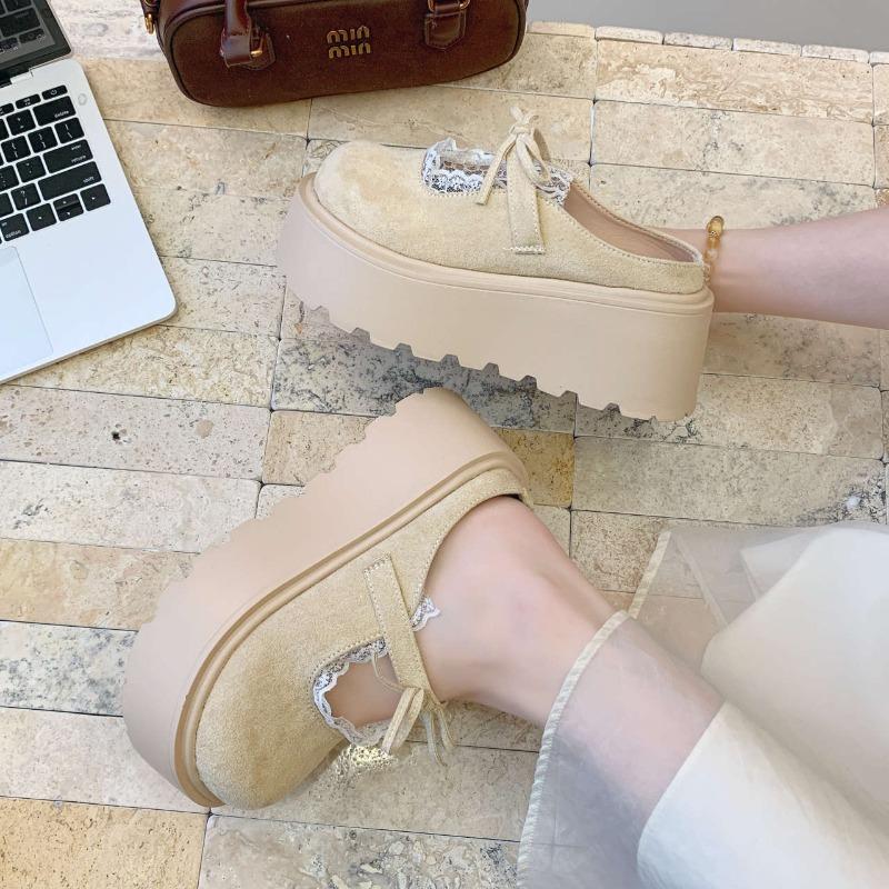 Dámské pantofle Letní Retro Sladké boty Módní poloviční pantofle se silnou podrážkou