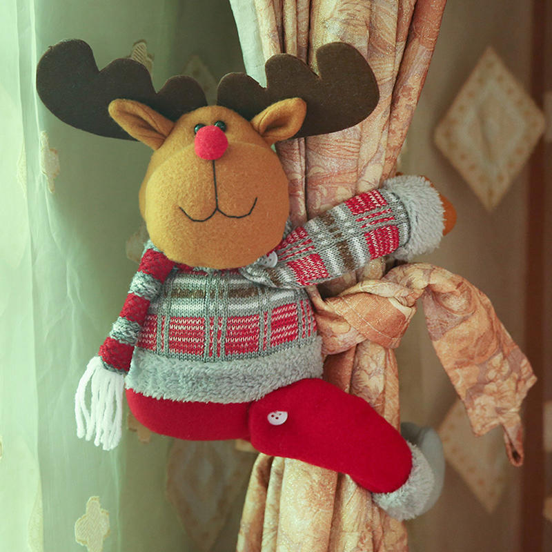 Christmas Curtain Buckle Tieback Santa Claus Elk Snowman Shape Curtain Tiebacks Curtain Fastener Buckle Christmas Home Decor