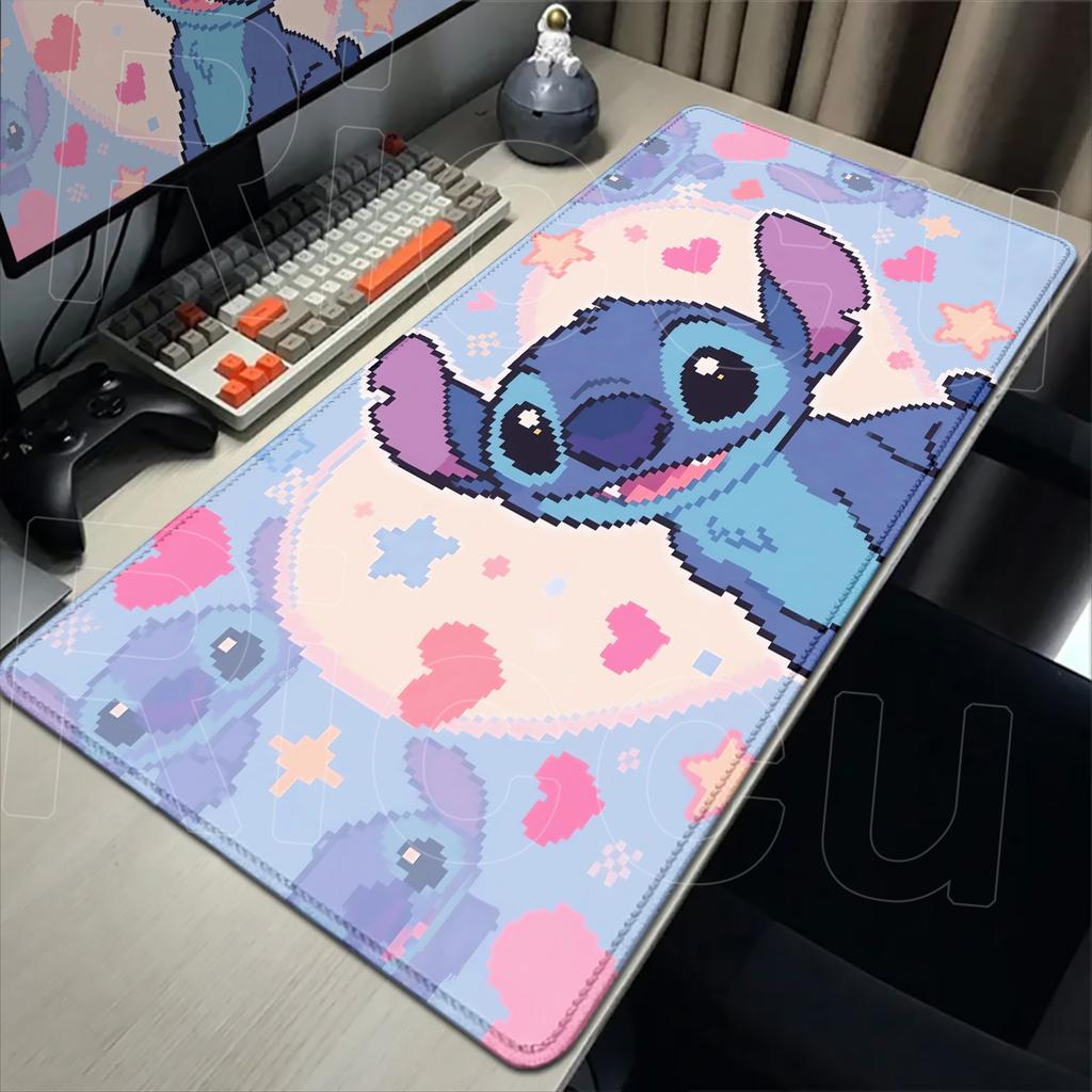 New Cute Wallpaper Stitch Mousepad Kawaii PC Keyboard Mouse Pad Laptop Gaming Accessories XXL Lockeage Non-slip Rubber Desk Mat