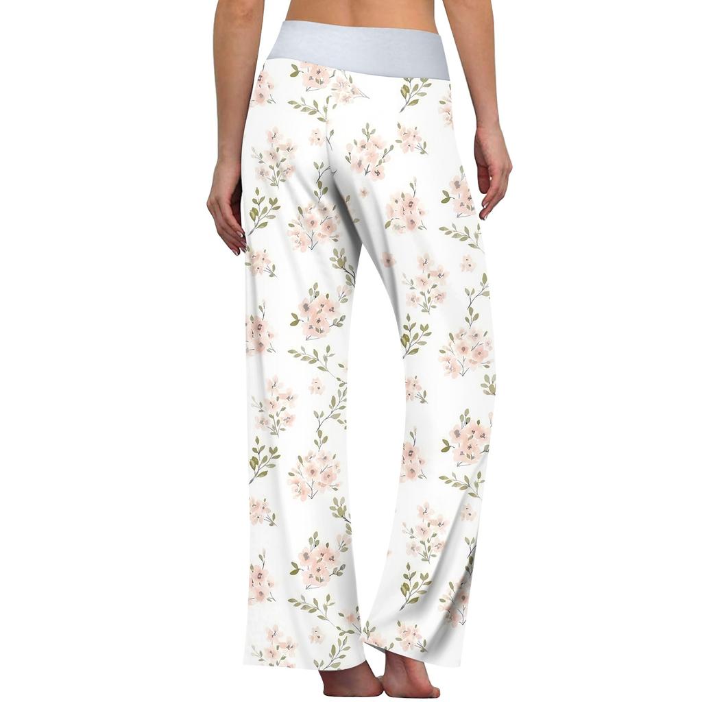 Women's Casual Sports Pants Vintage Printed Pajama Pants With Pockets