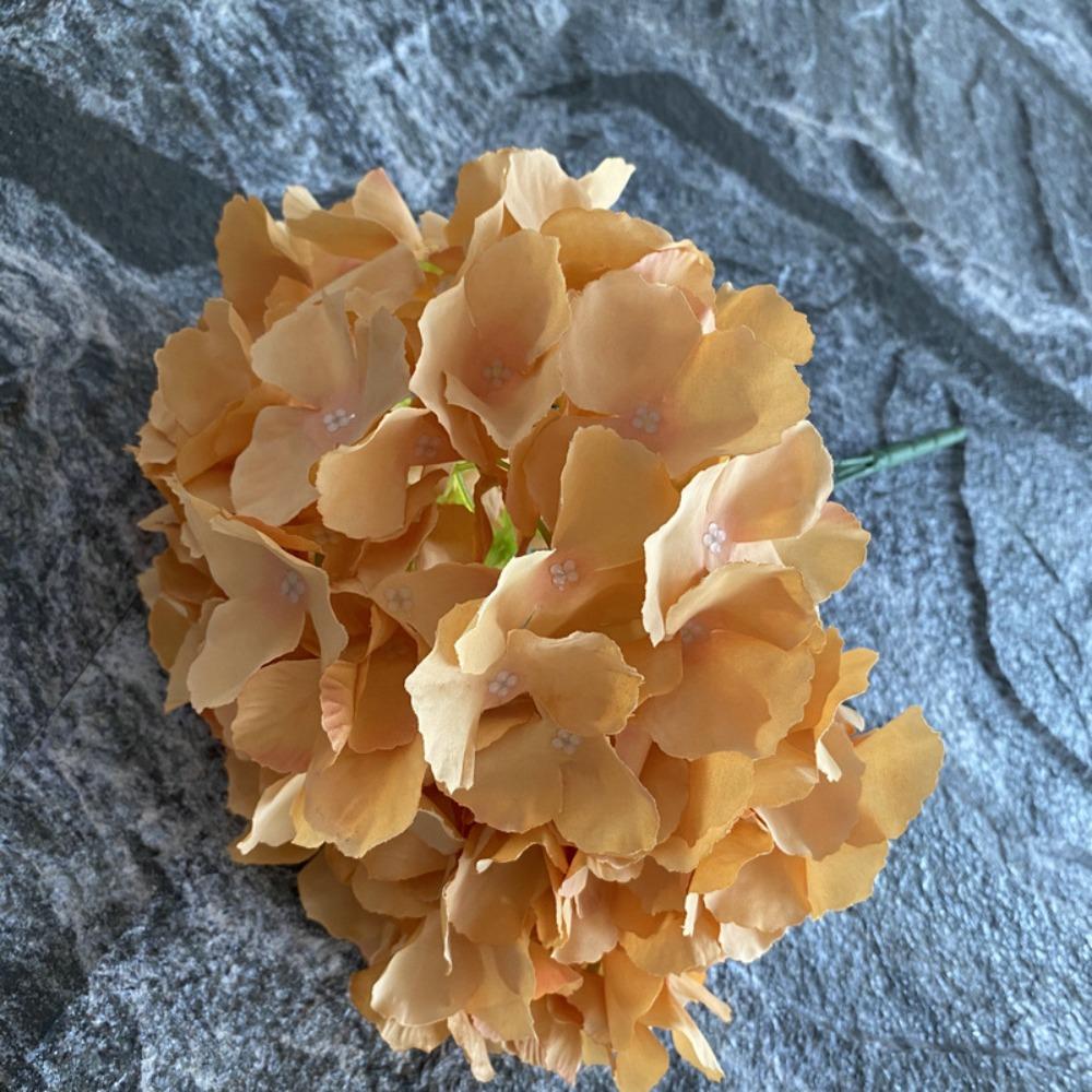 Leafless Design Hydrangea Flower Woolen Cloth 45CM Size Artificial Flower Five Headed Embroidered Ball Simulation Flower