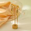 Gold Geometric Stylish Long Tassel Earrings For Women Design Asymmetrical