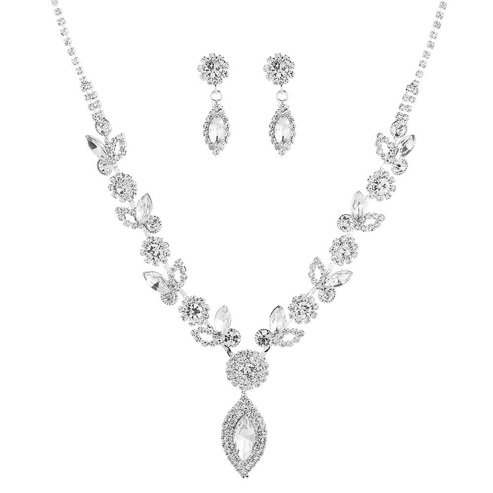 Accessories, Bridal Set, Crystal Flower Jewelry Set, Banquet Wedding Necklace Accessories