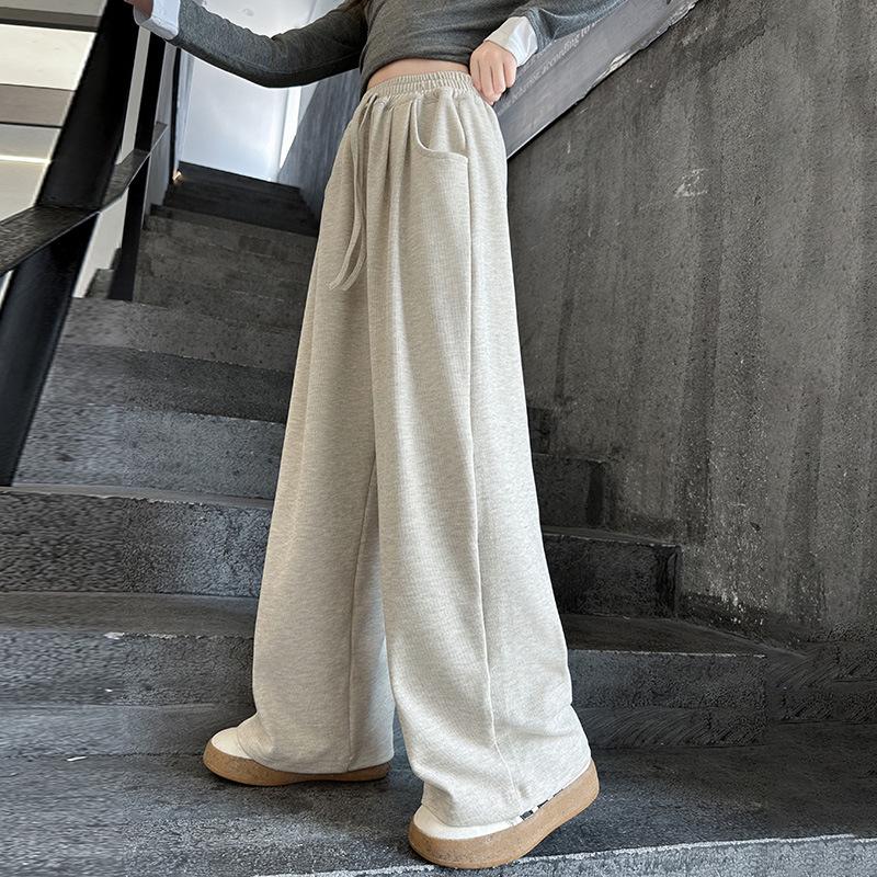 

2025 Новий стиль Дівчачі широкі спортивні штани для весни та осені - Модні для дітей середнього та старшого шкільного віку, учнів середньої школи 160 cm бежевий