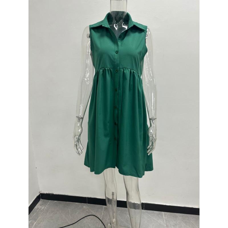 Rochie de damă de vară, cu decolteu în V, talie înaltă, fără mâneci, în față, scurtă, în spate, rochie lungă în linie A