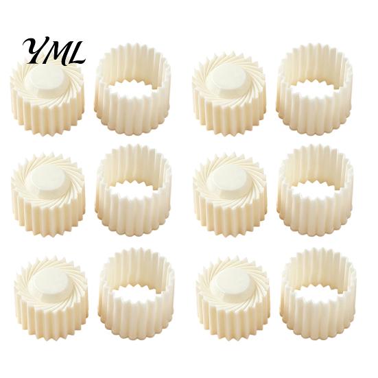 Removable Abs Pastry Stamp 2-in-1 Round Mooncake Mold, Double Ended Press with Scallop And Easy Clean Baking Mold Spiral Embossing for DIY Baking,