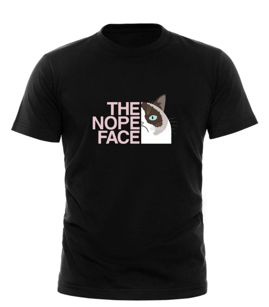 Grumpy Cat #034;The Nope Face#034; Funny TShirt Sarcastic AntiSocial Meme Novelty Gift Unisex T-Shirt S