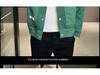 Men's Korean-Style Contrast Stitching Twill Jacket - Trendy 2023 Spring/Autumn Green Fashion.