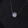 [COAI] 10mm Moonstone Bead Necklace with Silver Chain