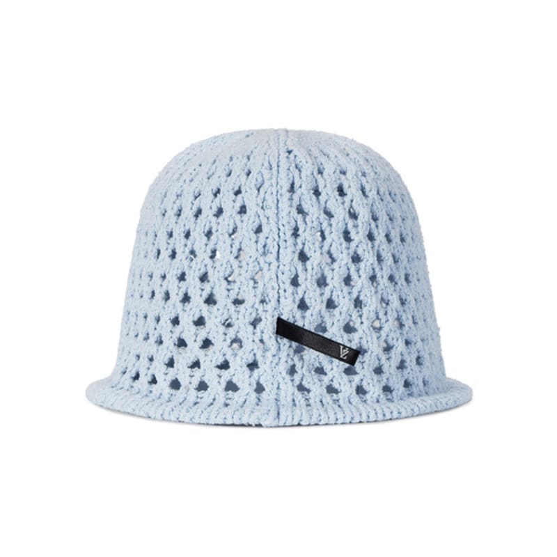 VARZAR VZ Long Label Punching Knit Bucket Hat Sky
