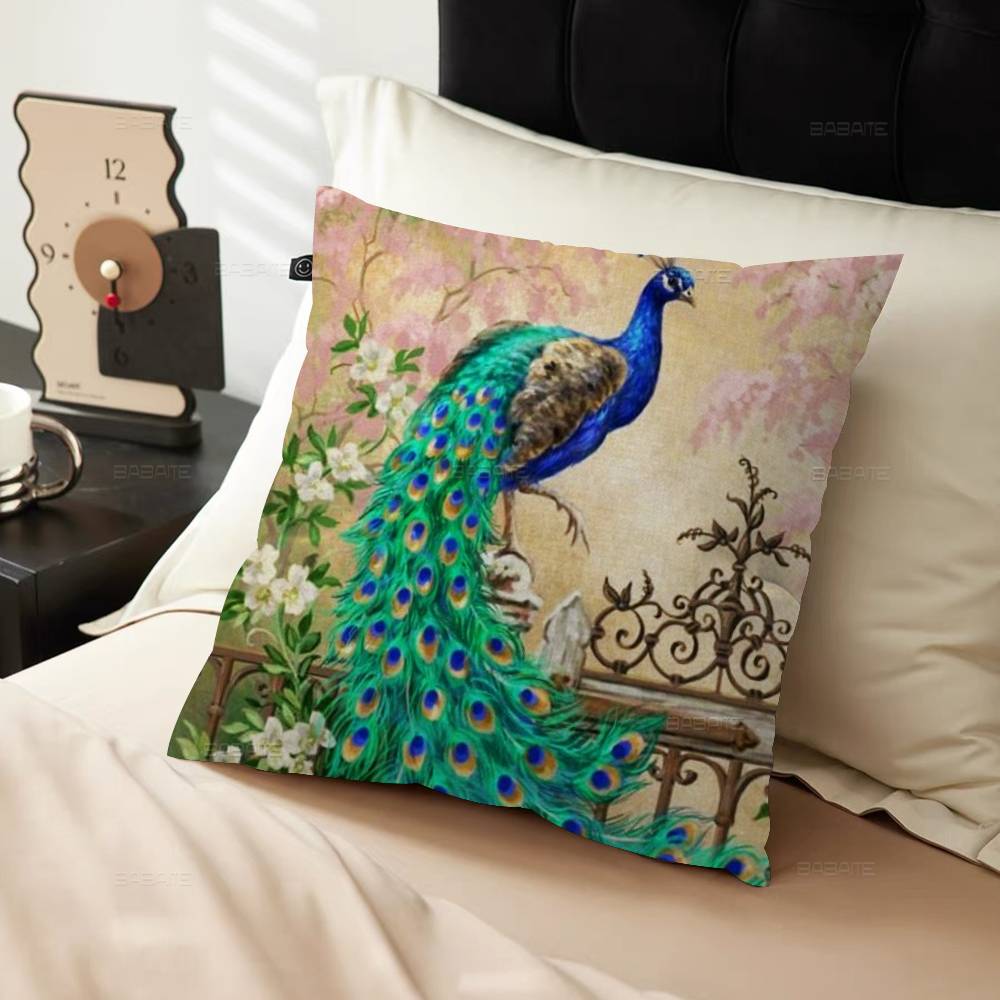 Peacock Pillow Gift Home Office Decoration Pillow Bedroom Sofa Car Cushion CoverPillow Case