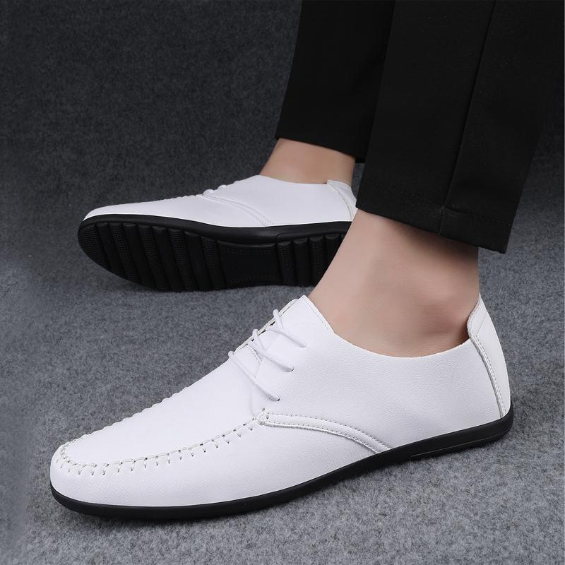 Fashion Summer Genuine Leather Shoes Men Luxury Italian Men Casual Handmade Moccasins Designer Breathable Boat Shoes Zapatos Hombre