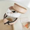 Chic Woman Weaving Fur Tape Knotted Headbands for Female Casual Shopping Beach Travel Headpiece Wide Adult Head Hoop