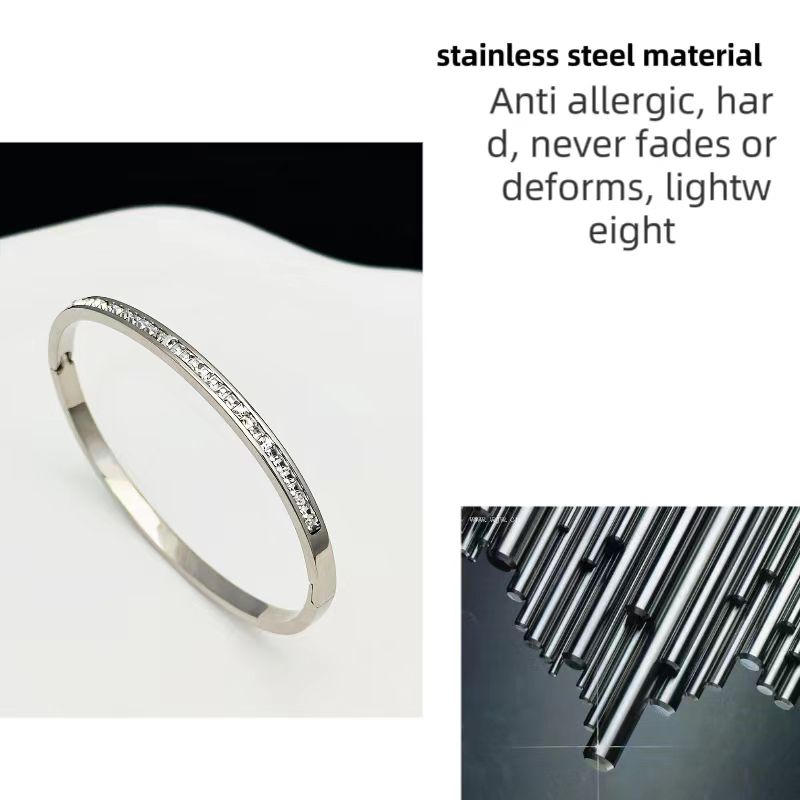 2024 18K Gold-Plated Stainless Steel Bracelet Fashionable Wedding Bangle for Men Women's Jewelry Occasions for Zircon Gifts