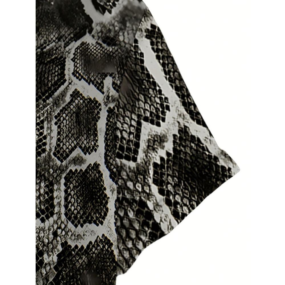 This Is A 3D Men's Shirt. (Camisas Para Hombre) The Snake Scale Pattern Symbolizes The Vitality And Mystery Of A Summer Holiday.
