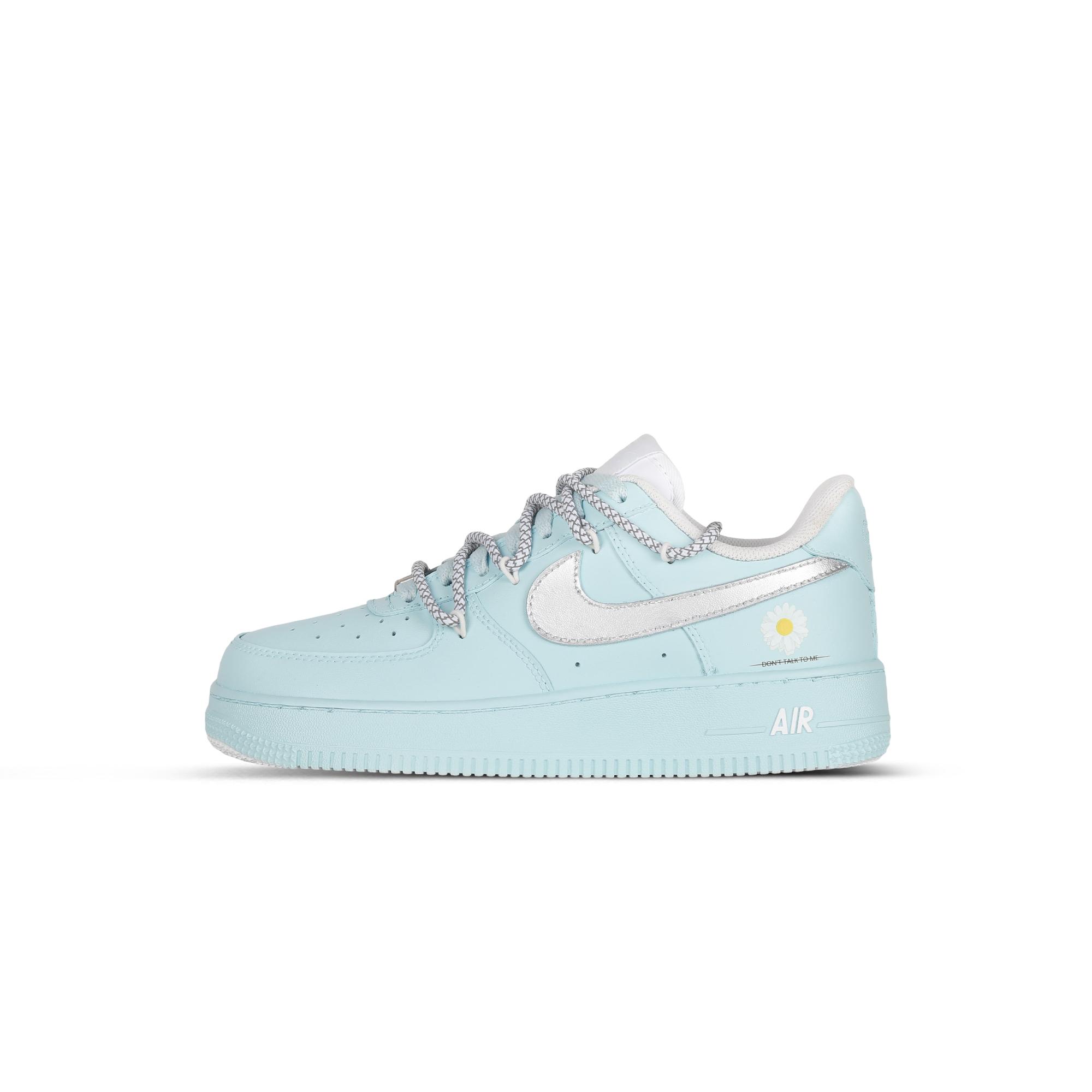 

Nike Air Force 1 Cool Daisy Cushioning Coverage Abrasion Resistant Low top Skateboard Shoes Unisex Blue Silver CW2288-111(Team1877-) 38.5