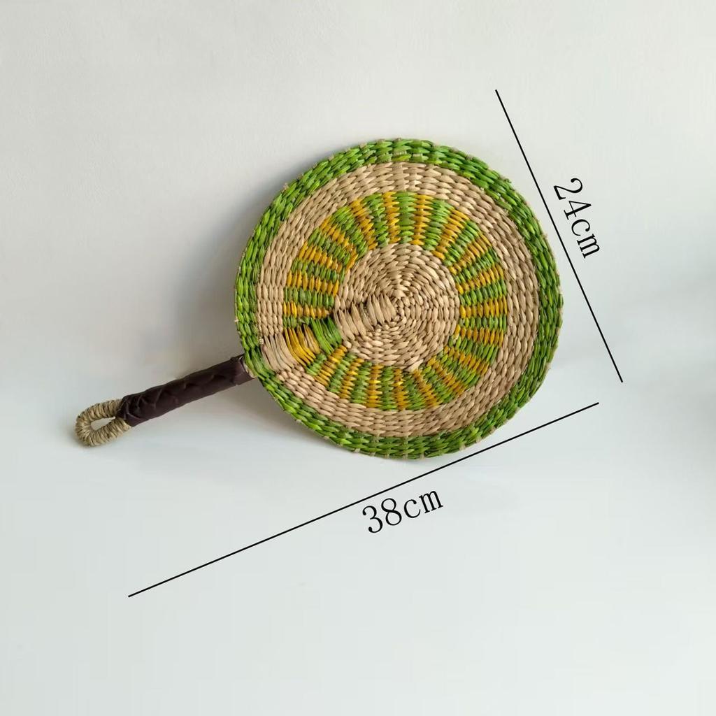 Hand Woven Seaweed Fan Wall Mounted Decorative Fan Summer Cooling Hand Fan