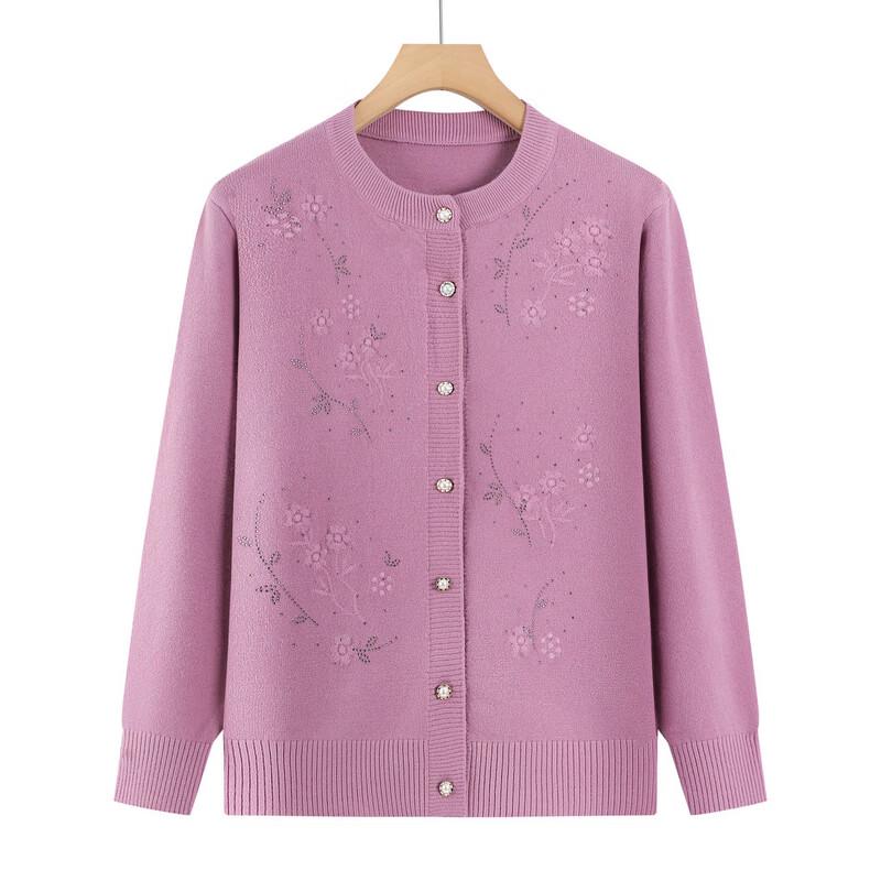 Hodo Women's Floral Embroidered Loose Knit Cardigan