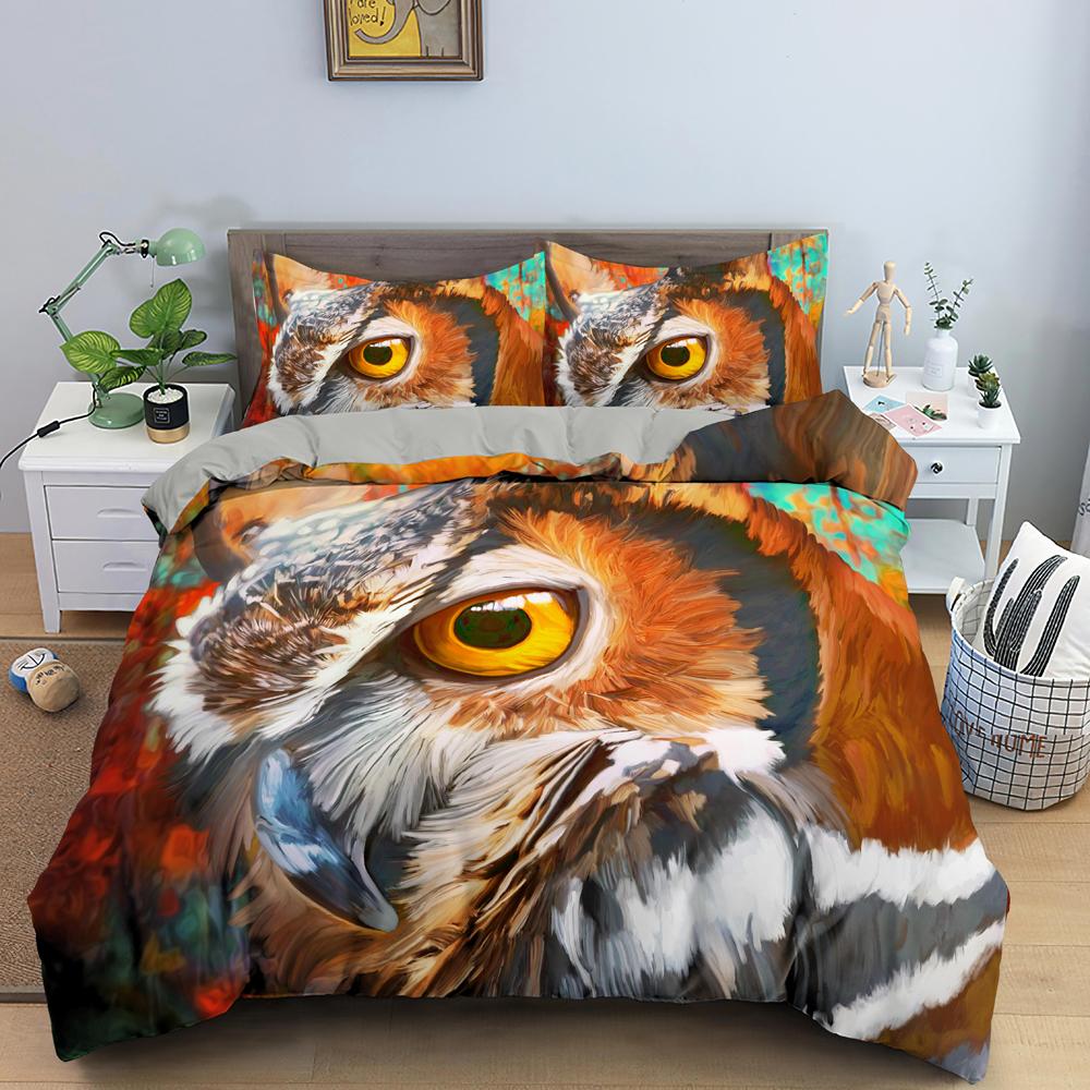 Eagle Duvet Cover Animal Bedding Set Queen King Size For Kids Teens Adults White Black Wildlife 2/3pcs Polyester Quilt Cover
