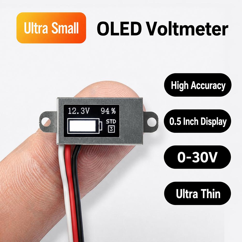 DC 1-11V 1.1"Inch Mini Digital Voltmeter Battery Capacity Indicator 1-6S Battery Level Display Voltage Meter Tester
