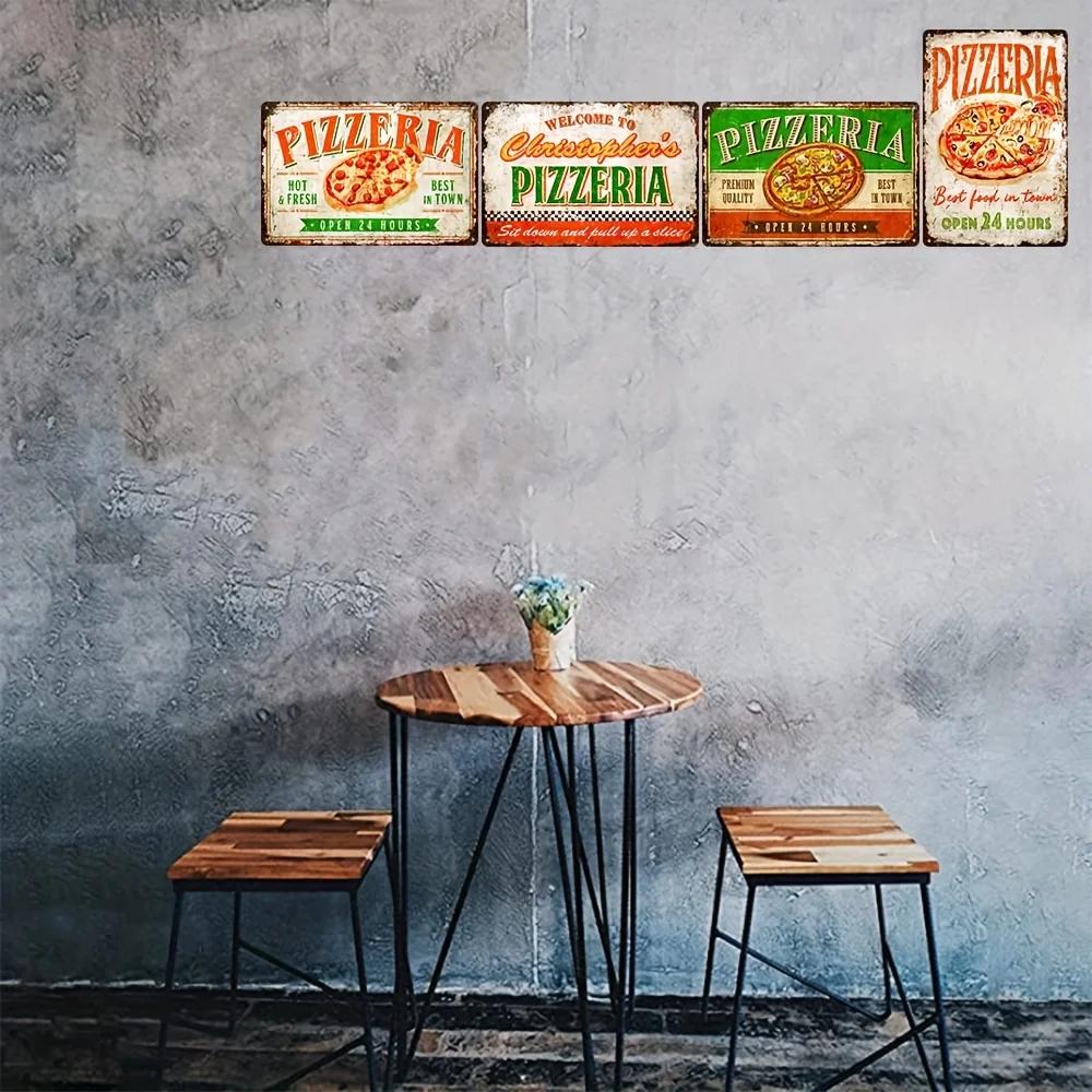 Vintage Art Pizza Metal Tin Sign,Shop Kitchen Ideal Gift For Dining Car Canteen Restaurant People Who Like Good Food Wall Decor