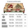 1 Christmas Themed Round And Rectangular Tablecloth, Various Sizes, Antique Santa Claus Pattern Printed Tablecloth, Christmas Garden Tablecloth Decora