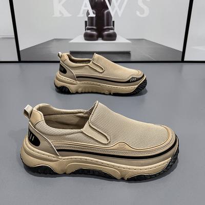 Tênis Masculino Slip-On de Moda Malha Respirável Sapatos Casuais Leves Plataforma Solado Antiderrapante Conforto Amortecido Caminhada Diária Outdoor