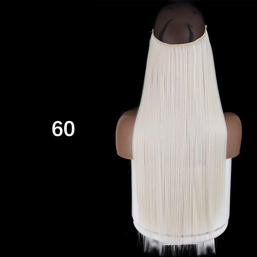 MERISIHAIR Clip-less Synthetic Hair Extensions Invisible Line Hairpiece 16 22 32 Inches Natural Black Brown Blonde for Women