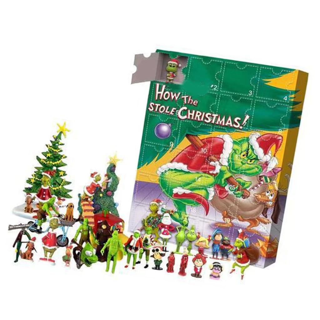 Advent Calendar Figures Cute Cartoon Countdown Calendar Blind Box for Kids Present Collectible