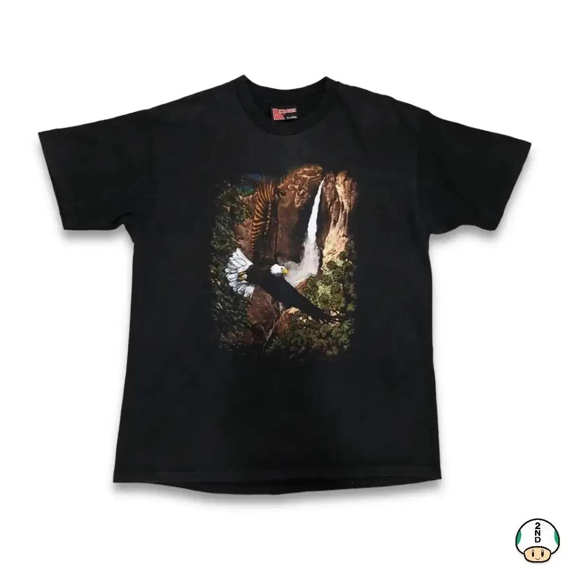 

Vintage 1991 Holoubek Bald Eagle T Shirt Mens XL Black USA Nature Animal Tee 4XL