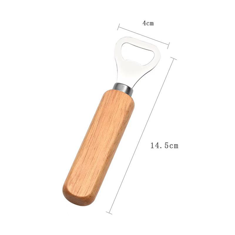 

Cross-Border Wooden Handle Stainless Steel Multi-Functional Beer Bottle Opener