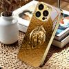 Golden Lion Shield Electroplated Golden Phone Case For iPhone 14 17 16 15 13 12 11 Pro Max Plus 16E 17Air XR 7 8 XS Back Cover