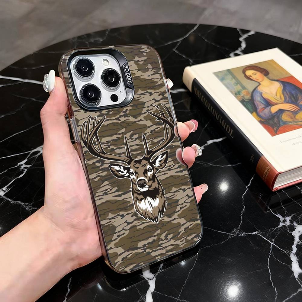 B-BrowningS Huntings-BH DEER Phone Case For iPhone 17,16,15,14,13,12,11 Plus,Pro Max,XS,Colorful Silver Black Cover
