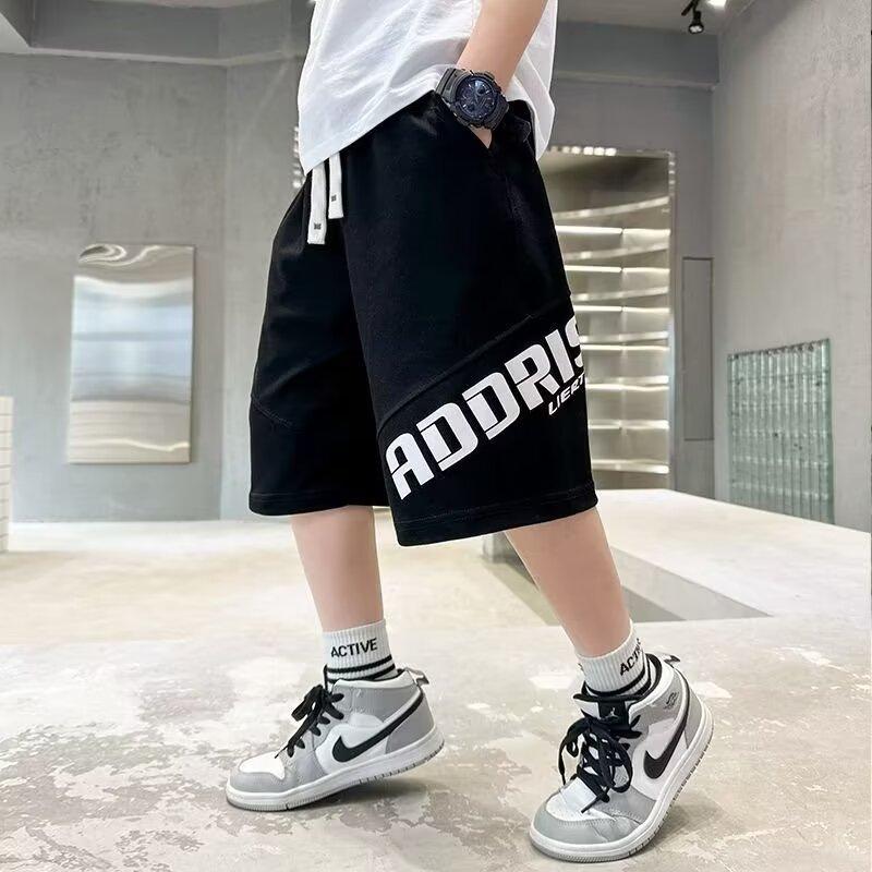 Boys  Summer Shorts 2026 New Style for Kids Boys Summer Thin Sports Mid-Length Pants Street Fashion 120 чёрный
