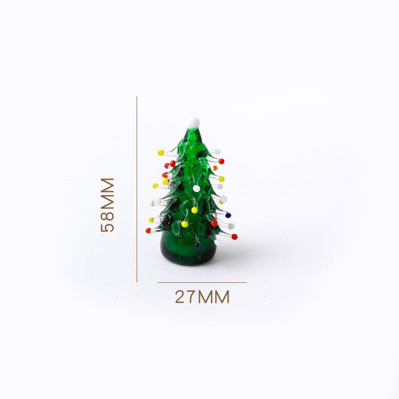 Creative Santa Claus Mini Christmas Tree Glass Ornament