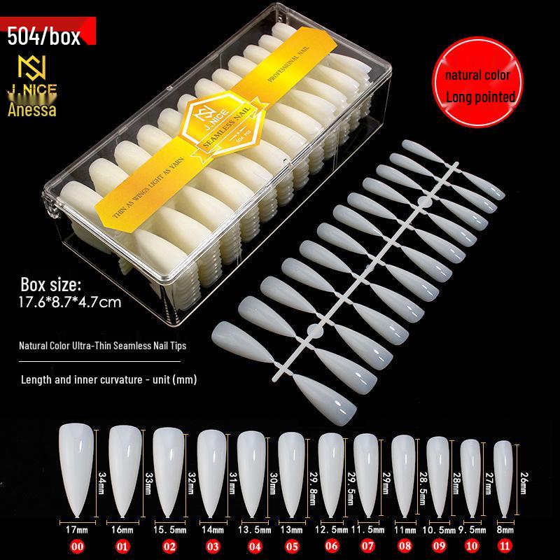 540 Ultra-Thin Transparent Half-Cover False Nail Tips - Seamless, No Carving Required