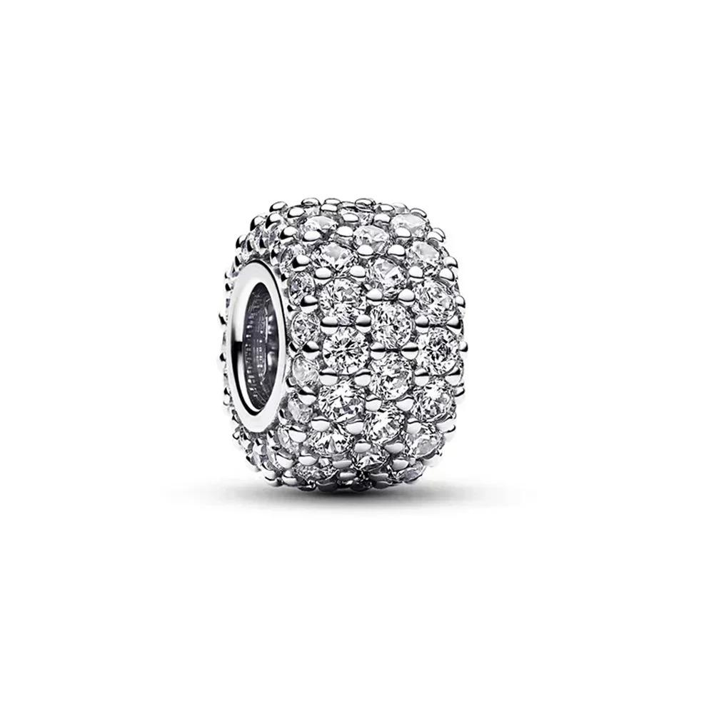 925 Silver Pink Blossom Dangle Charm Butterfly Heart Flower Rose Bird Bead For DIY Necklace Bracelet Fine Jewellery