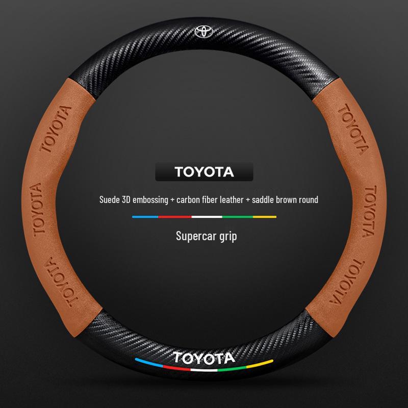 Kryt na volant Toyota Prado – Protišmykový karbónový, Ultra tenký semiš