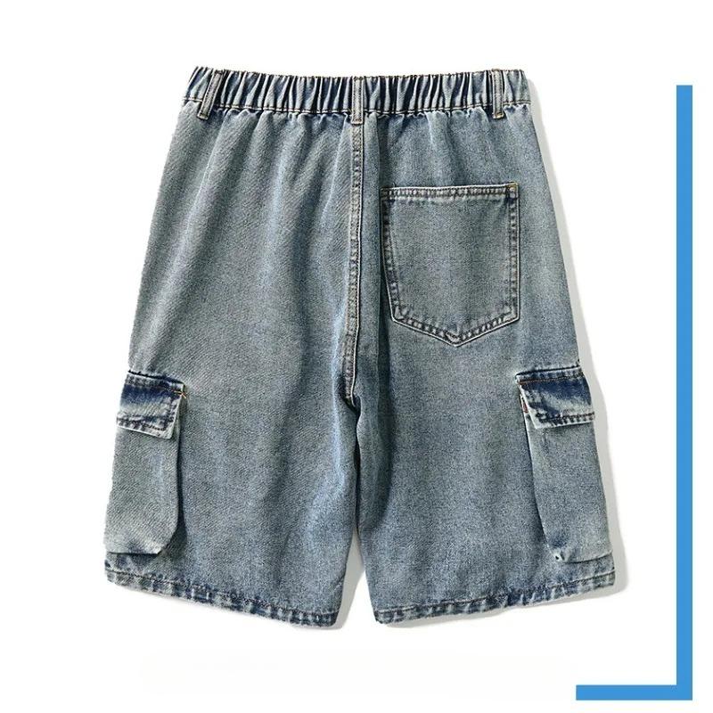 Herren Shorts Jeansshorts Vintage Lockerer Schnitt Cargo Gewaschen High Street Frühling Sommer Große Größen