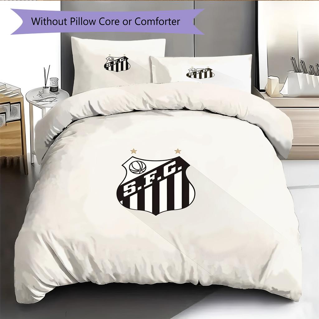 Santos FC2 Pattern Bedding Quilt Set  Home Decoration  Gift (1 * Duvet Cover + 2 * Pillowcase  Without Core)