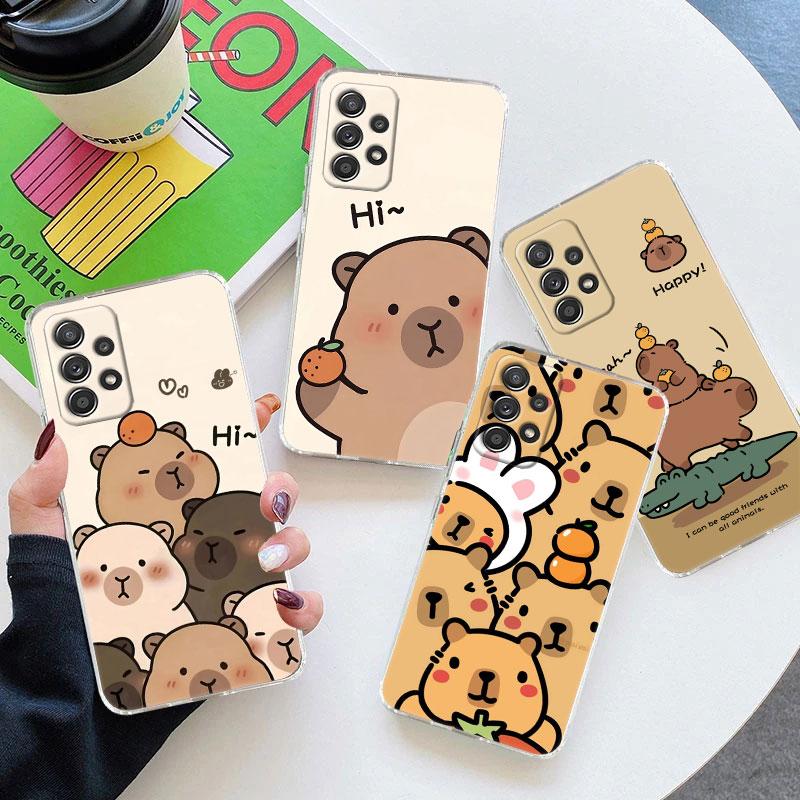 Capybara Cute Clear Soft Phone Case For Samsung Galaxy A56 A57 A37 A55 A54 A36 A35 A26 A25 A16 A17 A07 A52 A34 A73 A53 A21 Cover